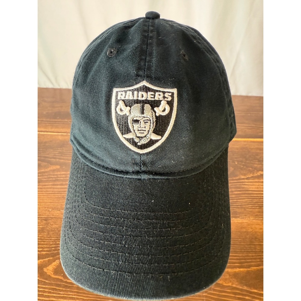 Reebok NFL Raiders Ball Cap Hat Black‎ Embroidered Logo Adult Large